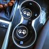 Car Coaster Round Water Bottle Silicone Dog Paw Print Cup Holder Anti-slip Hear-resistant Mat Interior Accessories