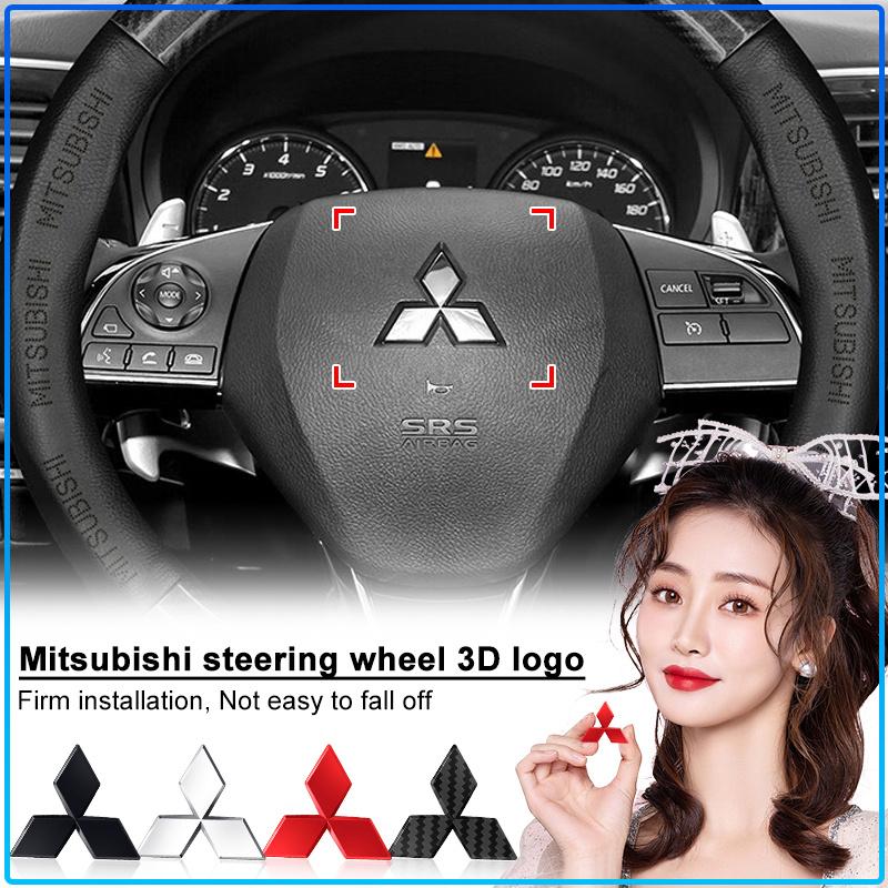 For Mitsubishi Lancer 7 8 I200 Pajero Montero Sport Outlander ASX Mirage Eclipse 1Pcs ABS Car Steering Wheel Cover Center Badge Emblem Sticker