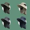 UV Protection Bucket Hat with Neck Flap Lightweight Full Face Mask Sun Guard for Hiking Fishing Camping