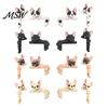 Frenchie Wall Art Decal 3D French Bulldog Resin Light Switch Cover, Cute Cartoon Dog Socket Creative Ornament Decor, Self-Adhesive Animal Plate
