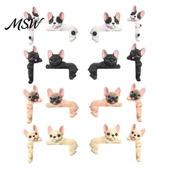 Frenchie Wall Art Decal 3D French Bulldog Resin Light Switch Cover, Cute Cartoon Dog Socket Creative Ornament Decor, Self-Adhesive Animal Plate