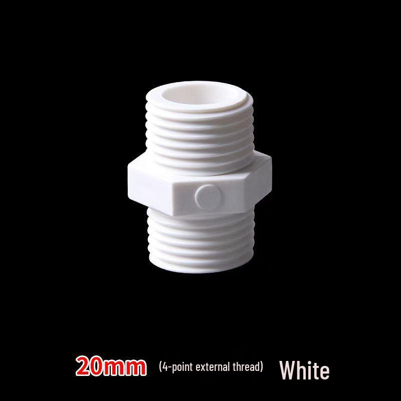 PVC Double Male Thread Connector for Water Supply Pipe (4, 20, 6, 25, 32 Points)