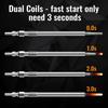 Ensun 68460484AB Diesel Glow Plug Dual Coils Compatible with 2014- Grand Cherokee 6 Cyl 3.0L Diesel, 2014-2018 Ram 1500 6 Cyl 3.0L Diesel,  Ram 1500