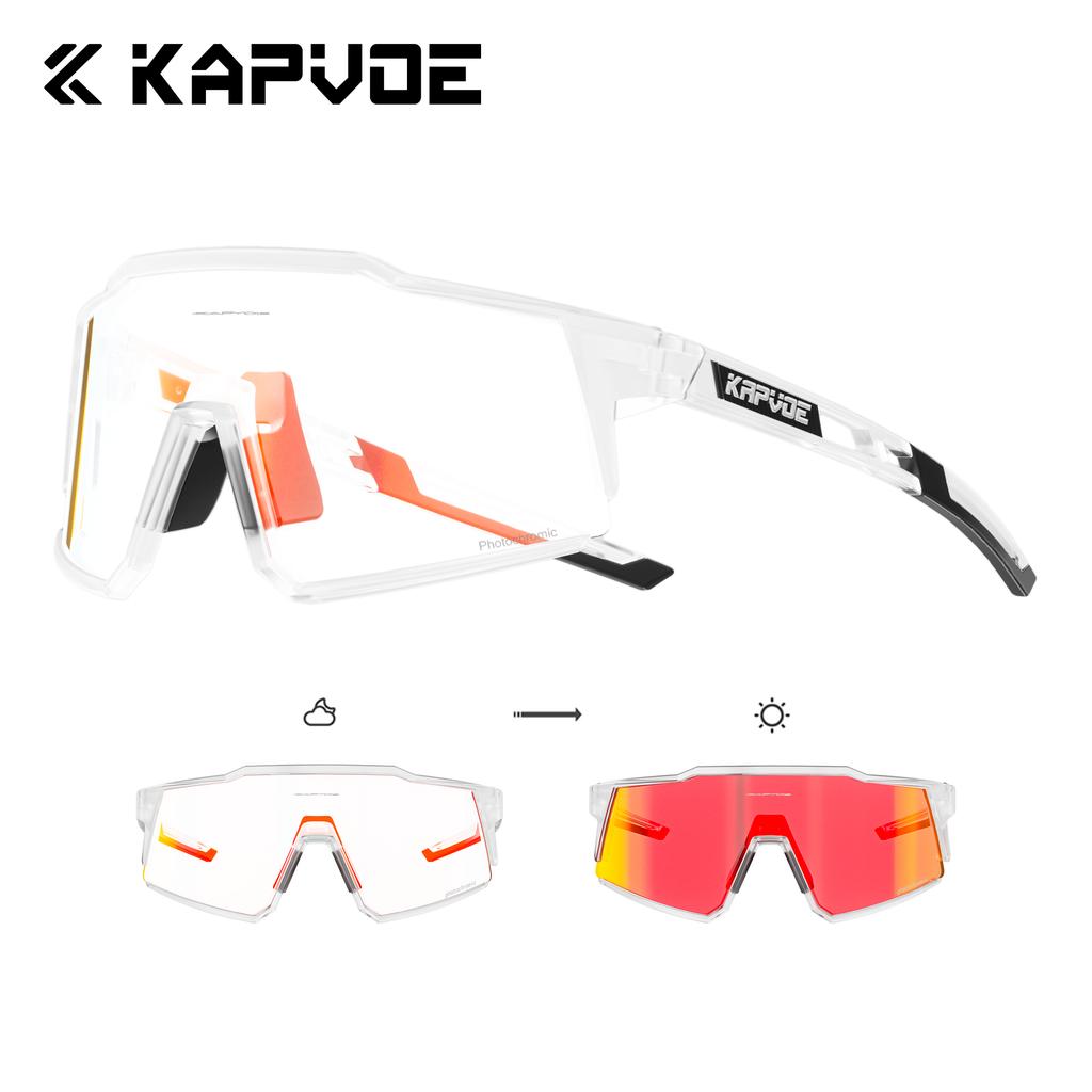 Kapvoe Photochromic Sunglasses Men Cycling Glasses UV400 MTB Clear Mountain Bike Transition Bicycle for Women Sports Eyewear