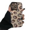Leopard Print iPhone 13-17 Pro Case with Lipstick Holder