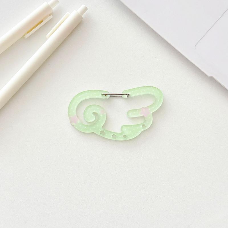 Polka Dot Wings Shape Carabiner Mountaineering Buckle Acrylic Candy Color Buckle Keychain Backpack Multipurpose Keyring Hook