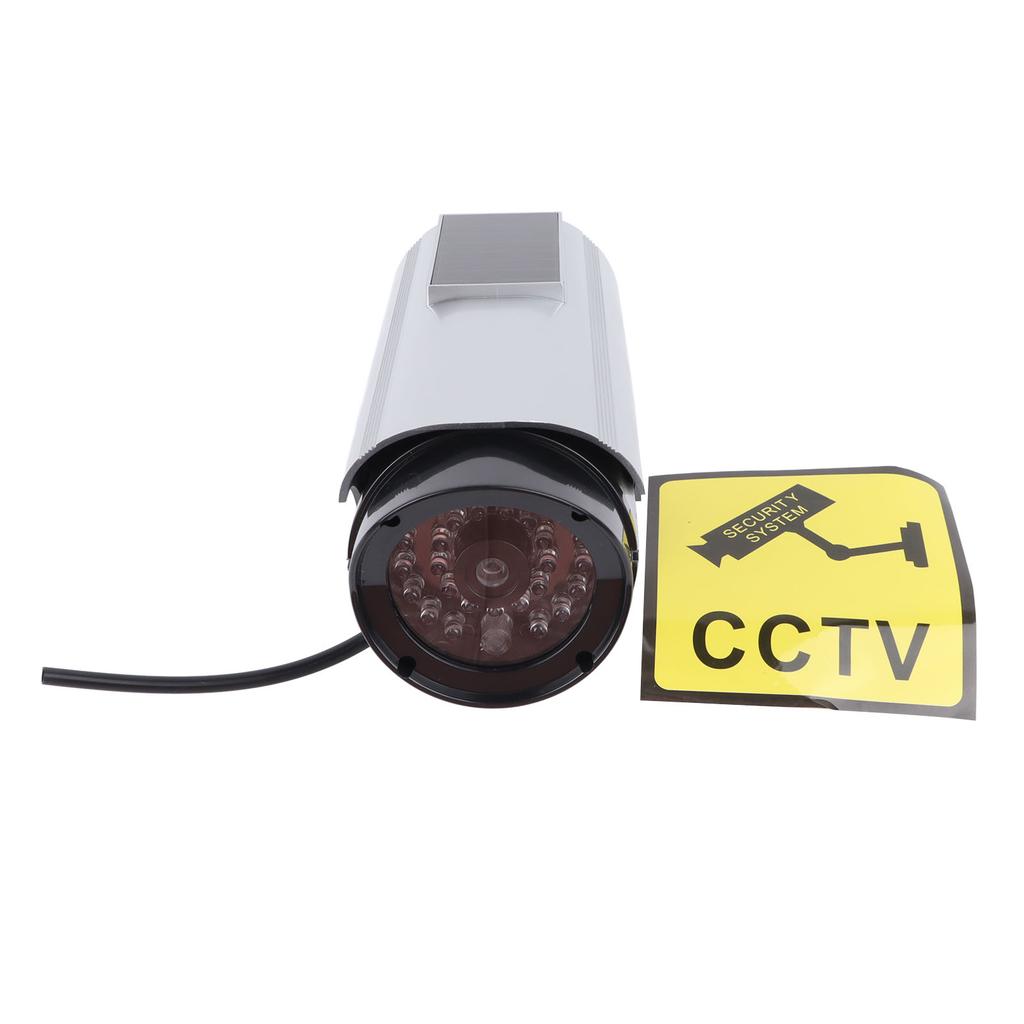 Fake Surveillance Camera Solar Powered Simulation Monitor with LED Flashing Light for Home Business Office