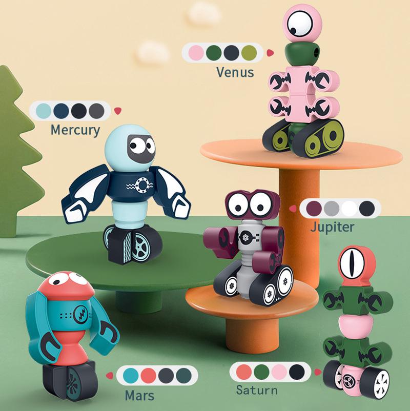 Creative Magnetic Universe Planet Robots Building Blocks Set for Kids Model Kit Stacking Toys Birthday Gift For Children's