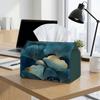 2D Flat, 1pc Blue White Floral Pattern Tissue Box Tidy Organizer - Exquisite Artistic Paper Towel Holder, Suitable for Office, Decorative Napkin Box W