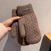 Korean Fashion Men Winter Gloves Thickened Fleece Lined Thermal Cold Proof Trendy Gift for Students Wool Fingertip Coverage
