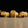 1Pcs Manual Wood Carving Wooden Product Rhino Hippo Elephant Figurine Car Ornaments Statue Desk Sculpture Room Home Decoration