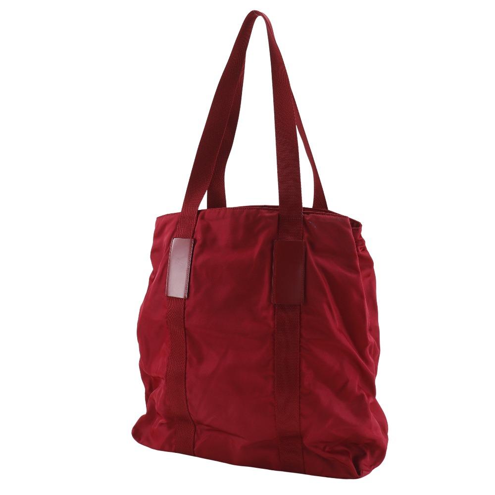 Prada Tote Bag B10310 Red Nylon Women Used