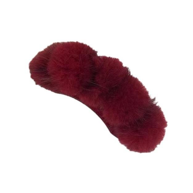 Retro Rote Weihnachten Plüsch Haarspange für Frauen - 2024 Sichere Haarklammer für Half-Updo Kopfschmuck