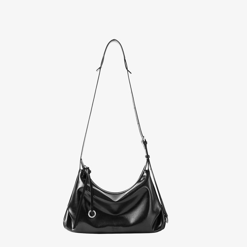 Ladies Single Shoulder Cowhide Donut Small Tote Bag, Women s Niche Armpit Bag, Commuting Single Shoulder Crossbody Bag