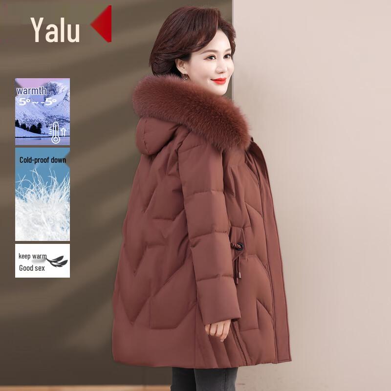 

Женский пуховик средней длины с капюшоном Yalou 4XL