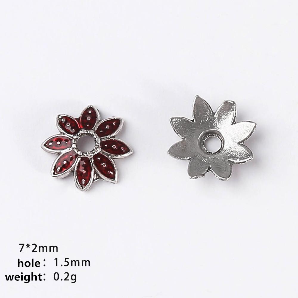 20 Stück/Los Emaille Blumenperlenkappen Für Schmuckherstellung Zubehör Ethnische Vintage Accessoires DIY Armbänder Fußkettchen Bohemian Materialien