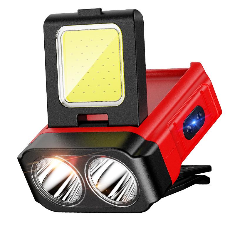 Induction Headlamp: Ultra-Bright, Long-Range LED with Extended Battery, Red Light, Clip-On for Fishing and Repair.