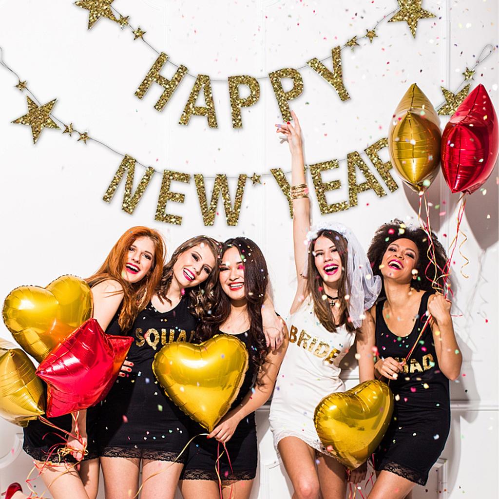 Banner Golden Glitter Bunting Party Holiday Decoration For Home Bar Shopping Mall Graduation Party Decorations 2026