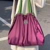Large Foldable Waterproof Drawstring Tote - Fashionable Single Shoulder Grocery Bag