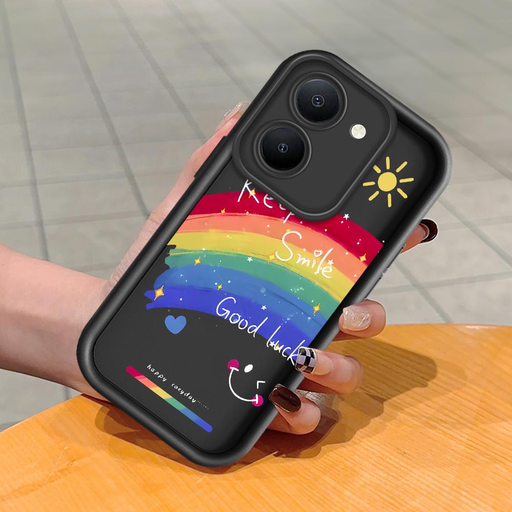 

Мягкий силиконовый квадратный чехол с рисунком лестницы для телефона, полное покрытие, противоударный защитный резиновый чехол для камеры для Vivo Vivo Y20S чёрный