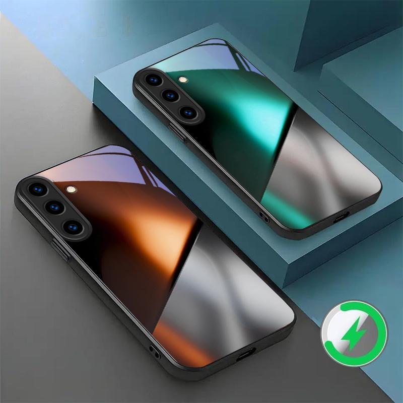 Mysterious Color and Light For Samsung Galaxy S26 Ultra S20 FE S21 S22+ S23 Plus S24 Ultra 25 Edge For Magsafe Glass Phone Casee