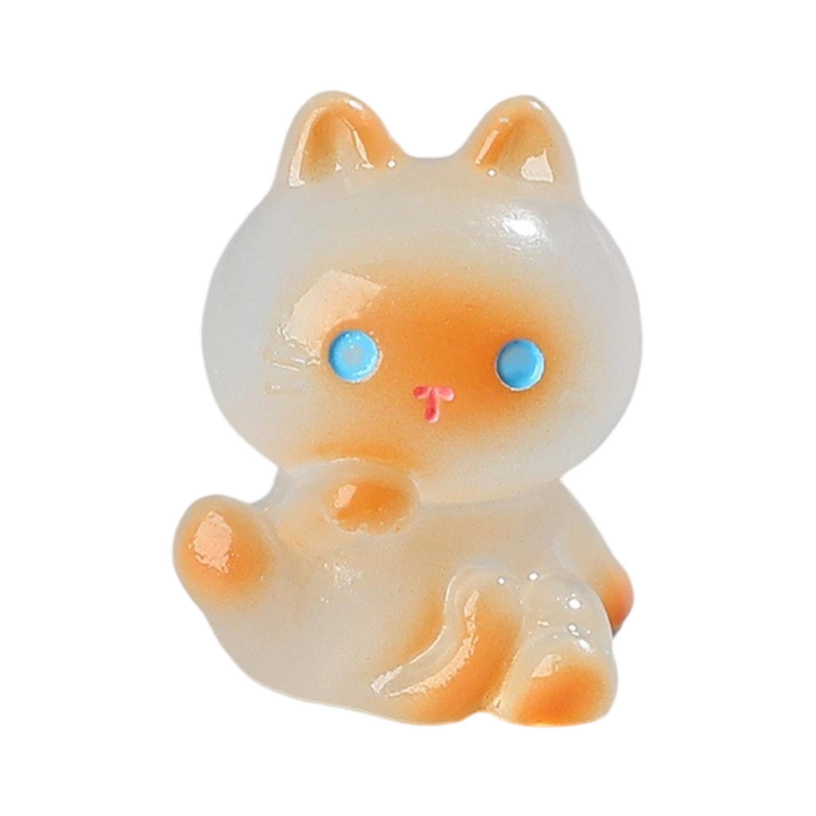 

Ceramic Cat Figurine with Fruit Accent Minimalist Animal Ornament for Home Office Desk Shelf Decoration Collectible Gift One Size