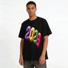 2026 Colorful Number Print Casual Unisex Top Pure Cotton T-shirt