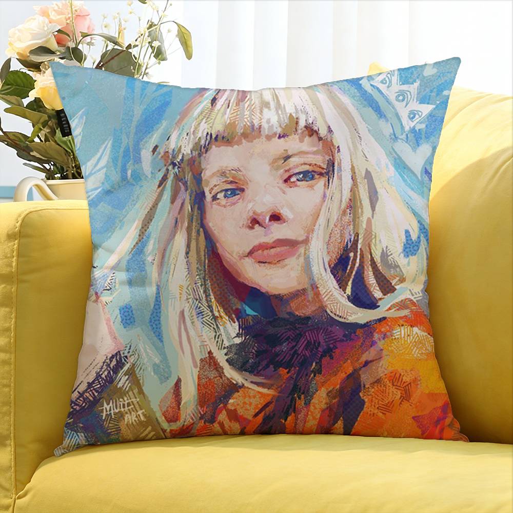 Aurora Aksnes Singer World Various Sizes Square Pillow Case For Car Home Bedchamber Decor