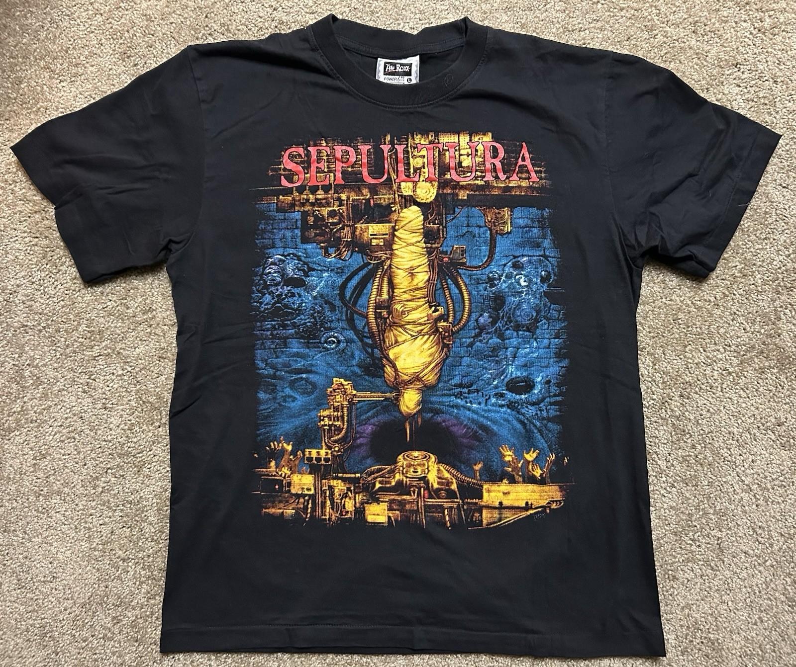 NWOT Sepultura T-Shirt Men’s Size L The Roxx Black Double Sided Heavy Metal S