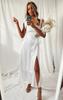 Elegant Summer Sleeveless A Line Dress With High Waist And Side Split For Office Wear