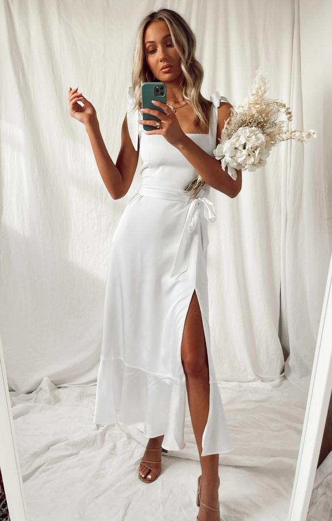 Elegant Summer Sleeveless A Line Dress With High Waist And Side Split For Office Wear