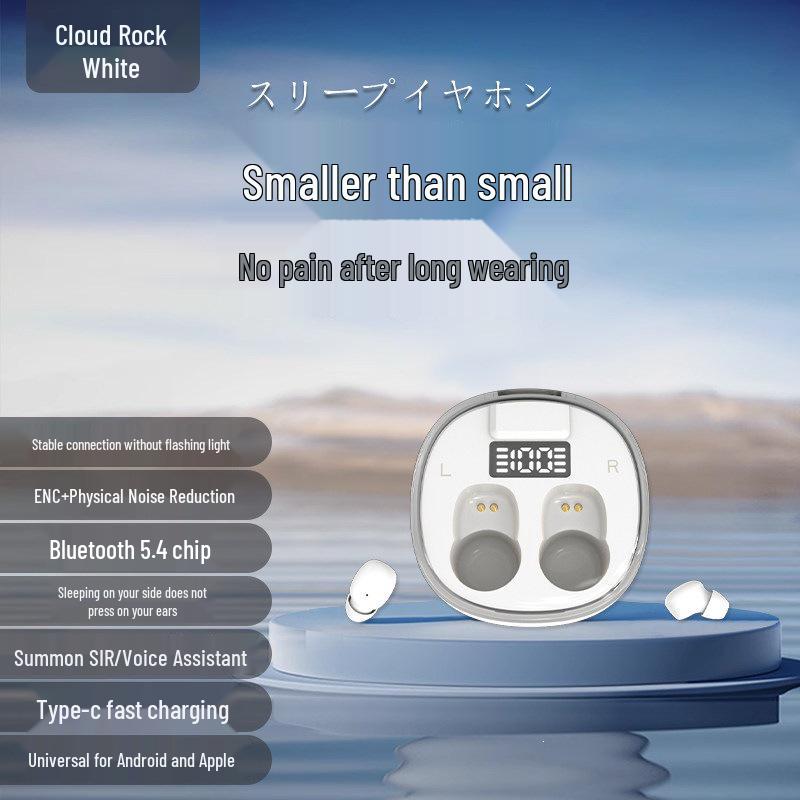2024 Ultra-Small Noise-Cancelling Wireless Earbuds with Long Battery Life & In-Ear Fit for Sleep & Sports