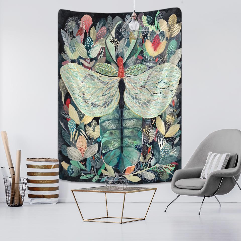 Nordic Psychedelic Butterfly Tapestry Wall Hanging Bohemian Hippie Witchcraft Tarot Science Fiction Room Home Decor