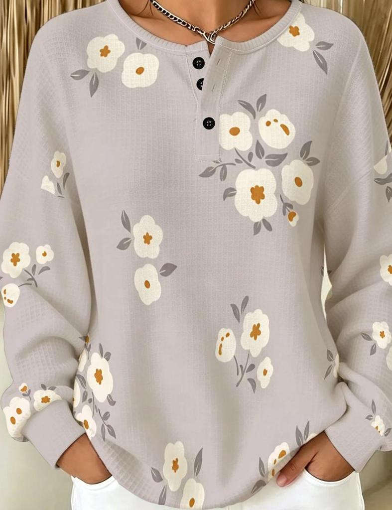 Fashion gradient striped waffle button hoodie