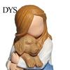 Unique Birthday Gifts for Her Faceless Girl Hugging Puppy Figurine, Miniature Resin Statue, Cute Desktop Sculpture Ornament Figurines Windowsill Home