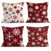 White Pattern On Red Background and Red Pattern On White Background, Christmas Snowflake Pattern Pillowcase  2d Flat Printing