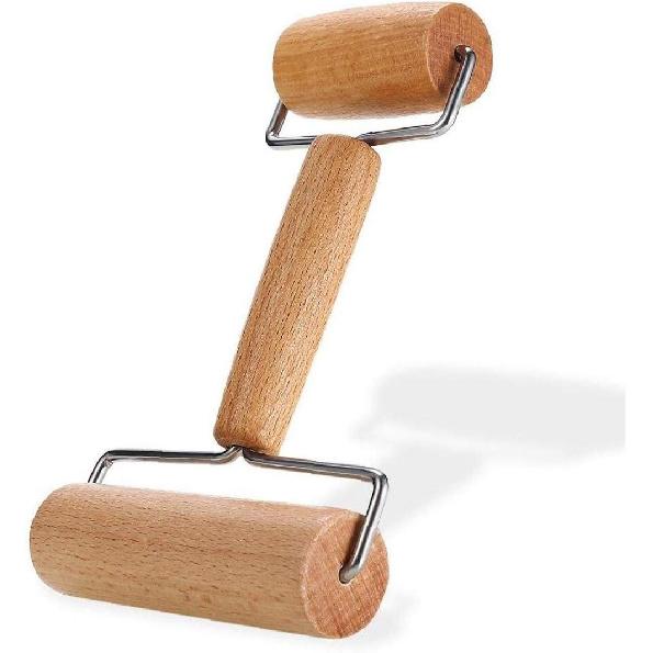 Dough Rolling Pin Wooden Double Sided Roller Bread-shaped Pastry Pie Pizza Baking Gadgets
