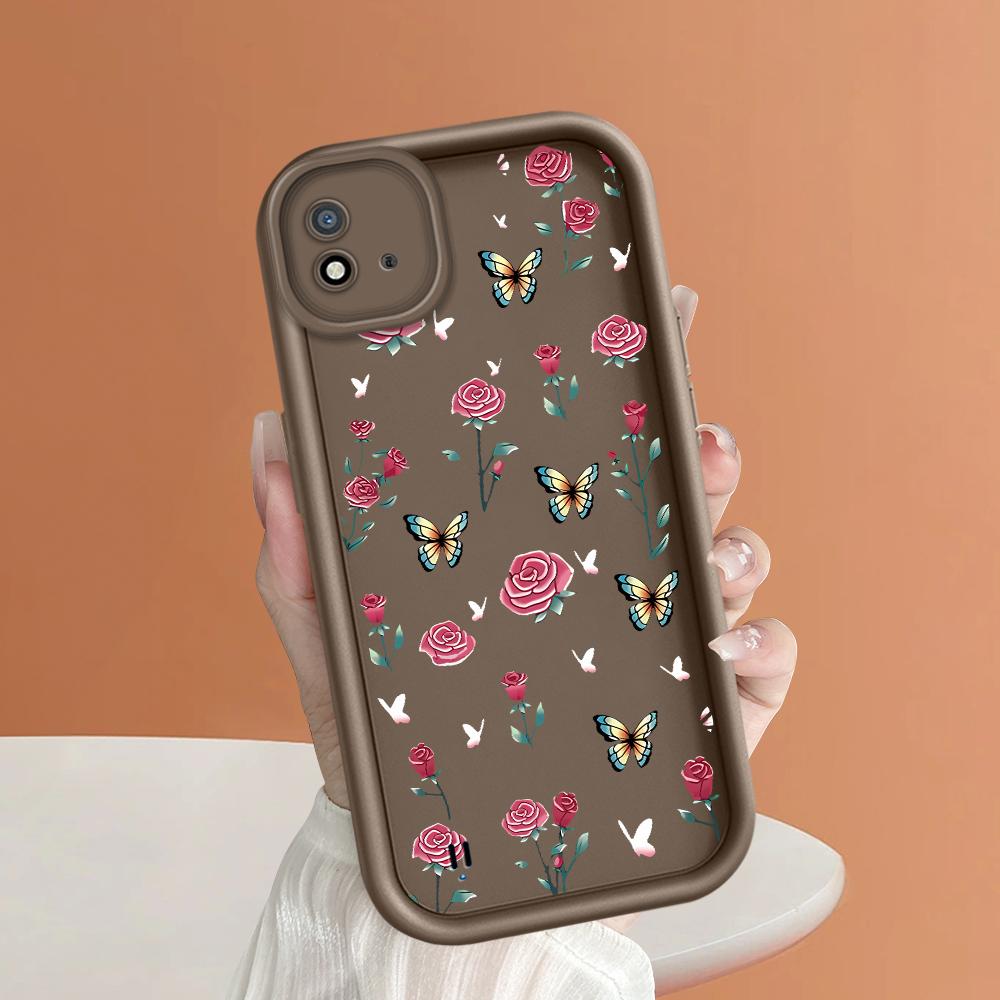 Soft Silicone Square Ladder Printing Pattern Phone Casing Full Cover Camera Shockproof Protection Rubber Case for OPPO Realme