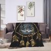 Wolf Dream Catcher Throw Blanket Soft Cozy Plush Warm Fleece Blanket For Sofa Couch Bed 80"X60"