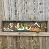 24TE Decorazione Artistica da Parete in Legno Fatta a Mano Tema Montagna Immagine Paesaggio 3D
