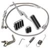 Gas Pedal w/Brake +Clutch Pad & 24"/36'' Throttle Cable Bracket Spring Kit XL Series Billet Aluminum Non-Slip Black/Silver