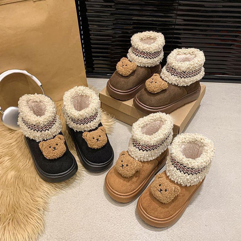 Fashion and comfortable snow boots women's seasonal non-slip velvet warm short boots children
