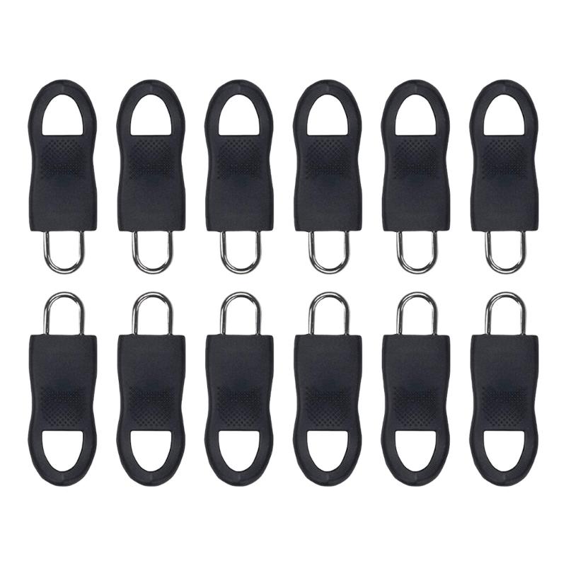 12Pcs Zippers Pulls Detachable Zippers Pulls Replacements Zippers Gripper Mend Fixer for Clothing Suitcase Luggage Bag