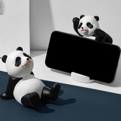 Panda Shaped Mobile Phone Holder Tablet Stand Resin Decoration For Desk Shelf Bedroom Kitchen Decors