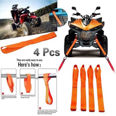 1/4Pcs Soft Loop Tie Down Straps Ratchet Towing Cargo Atv Motorcycle 600Lbs
