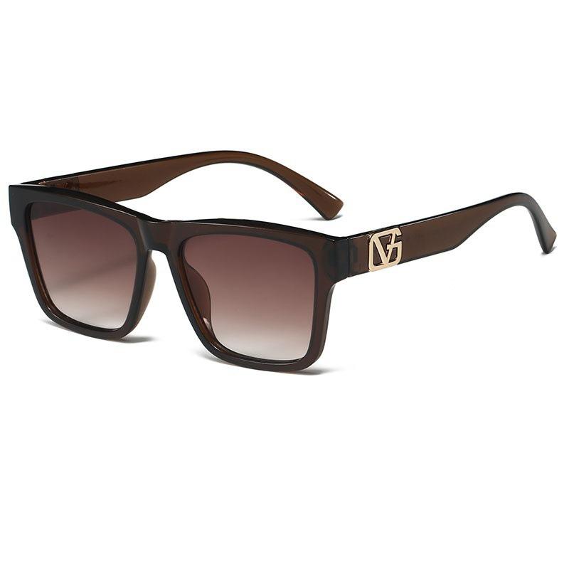 New Sunglasses Fashion Letters Decorative Square Frame Uv Sunglasses For Women 3197