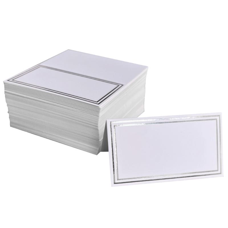 

Pack of 50 Elegant Name Cards for Table Setting Rectangle Seating Place Cards for Weddings and Parties Reception Card