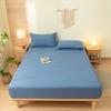 Fitted Bed Sheet with Elastic Band Solid Color Soft Mattress Cover for Single Double King Queen Bed 90/120/140/150/160/180x200cm