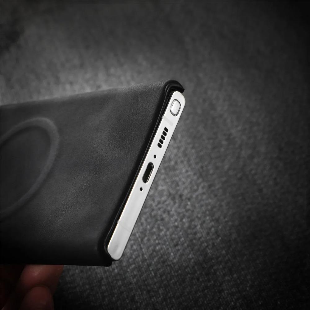 Smooth-touch Sheep Skin Leather Anti-drop Phone Case For Samsung S26 Ultra S25 S24 S23 Plus Wireless Charging Protect Back Cover