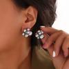 Gentle Temperament Flower Cluster Size Bead Ball Stud Earrings Female Korean Version Light Luxury Retro Fashion Personalized Titanium Steel Earrings